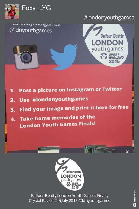 londonyouthgamesHashtagSportsEvent Live Instagram Event Printer